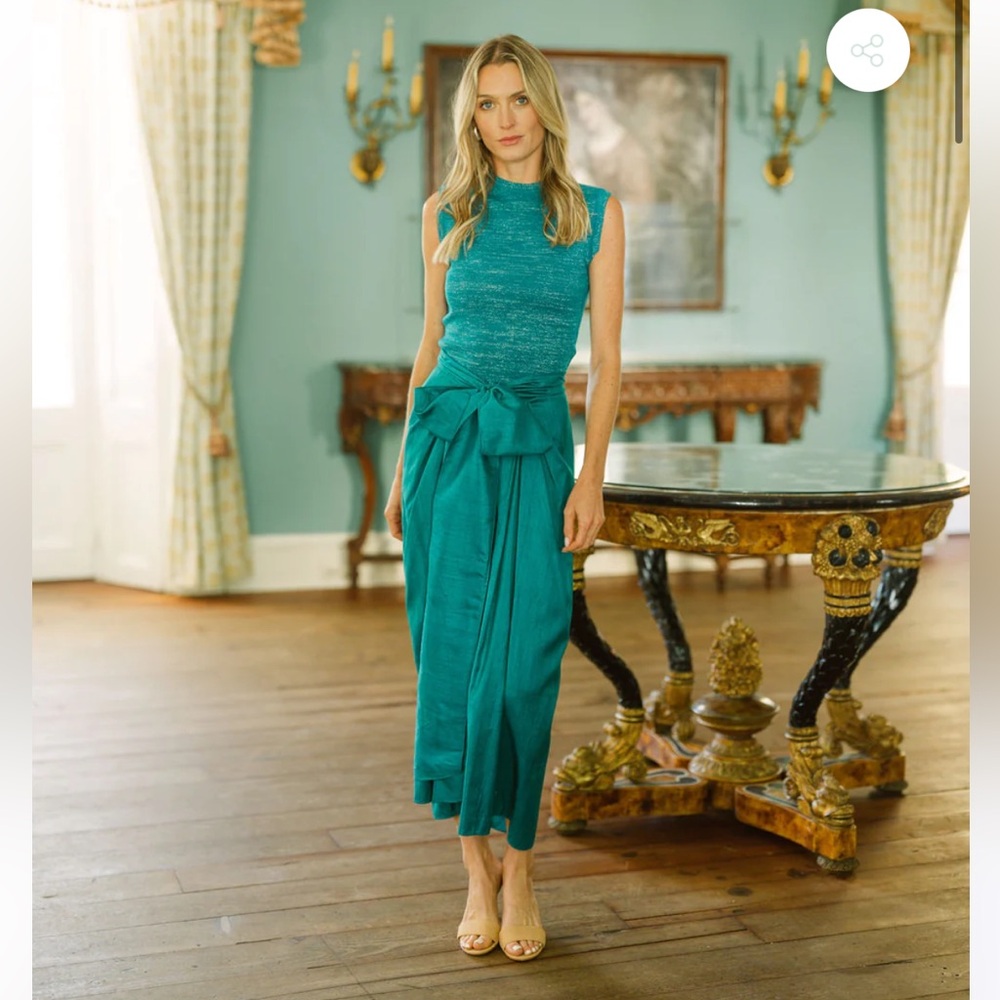 Julia Amory Cartagena Wrap Skirt, Medium NWT Dupioni Silk